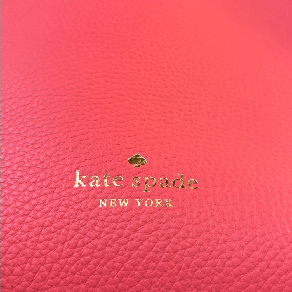 Kate Spade Marti Convertible Pebbled Leather bucket bag in carnation pink - Picture 15 of 16
